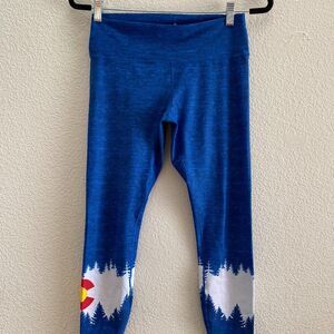 Aksels Colorado Flag Athletic Fit Leggings Mid-Rise Medium Workout Fitness $60